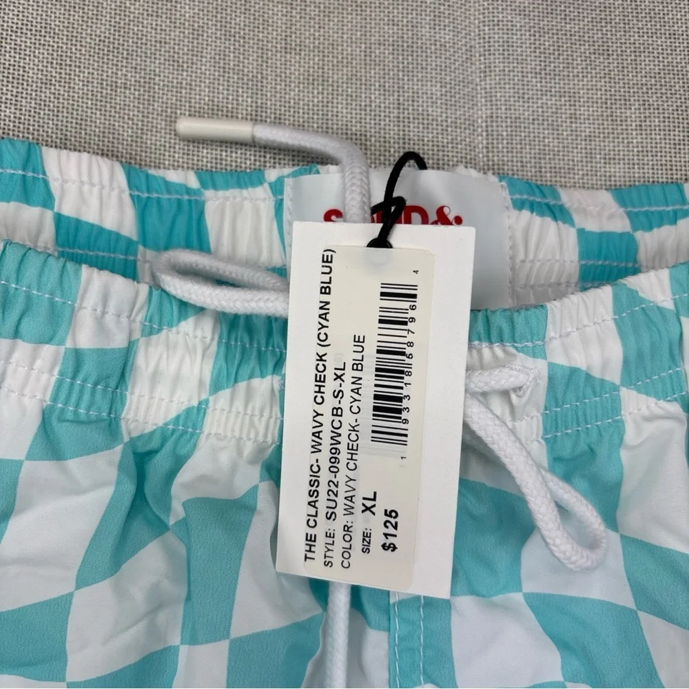 Bloomie's Wavy Check Swim Trunks XL